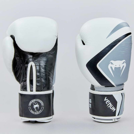 Перчатки боксерские кожаные Venum Contender 2.0 VL-8202-W белый-серый-черный