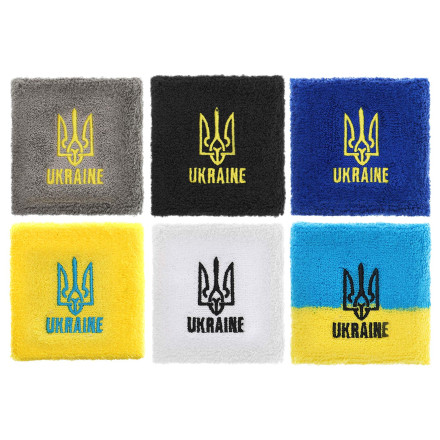 Напульсник спортивний махровий Тризуб Україна Ukraine BC-9282 2шт 