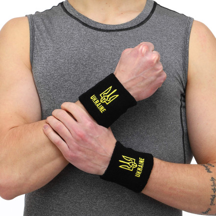 Напульсник спортивний махровий Тризуб Україна Ukraine BC-9282 2шт 