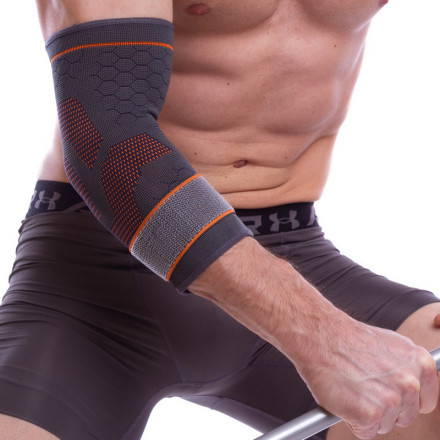 Налокотник еластичний бандаж SIBOTE ST-963 1шт сірий-оранжевий