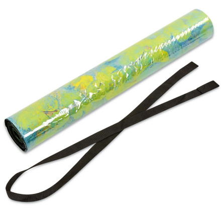 Замшевий Килимок для йоги Record FI-5662-34 зелений з принтом Білий Лотос