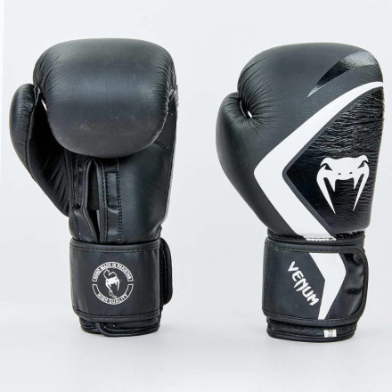 Перчатки боксерские кожаные Venum Contender 2.0 VL-8202-BKW  черный-белый