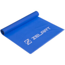 Лента эластичная для фитнеса и йоги Zelart FI-6306-1_2 голубой