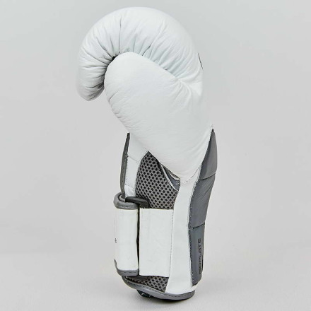 Рукавички боксерські шкіряні Everlast BO-6759-W білий-сірий