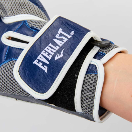 Рукавички боксерські шкіряні Everlast BO-6759-N темно-синій-сірий