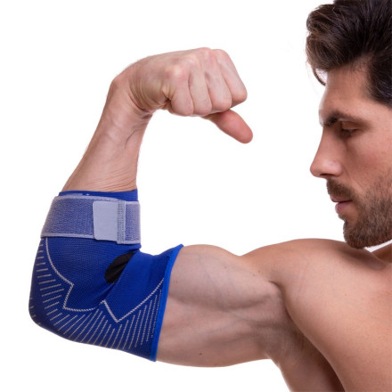 Налокотник еластичний бандаж з фіксуючим ременем SIBOTE ST-7027 1шт