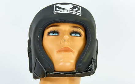 Шолом боксерський відкритий з посиленим захистом верхівки шкіряний BAD BOY VL-6626