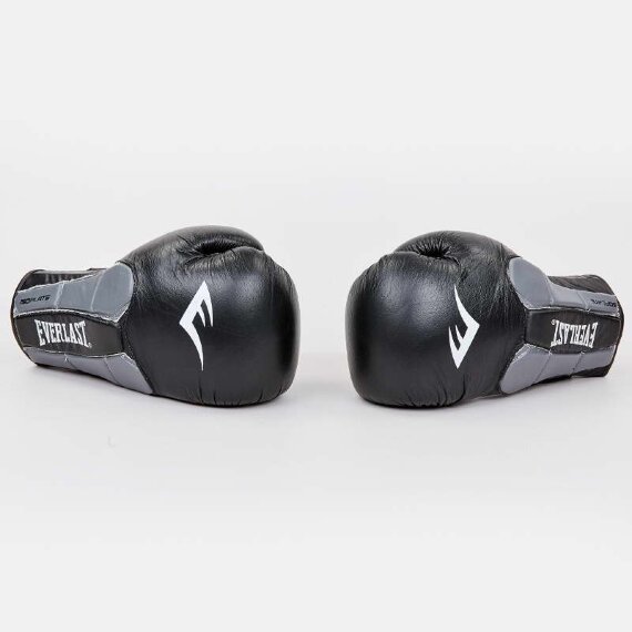 Перчатки боксерские кожаные Everlast BO-6759-BK черный-серый