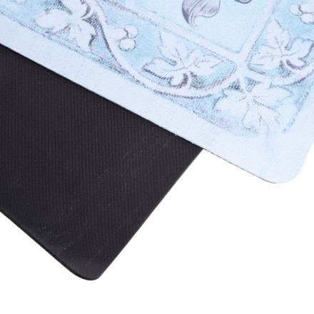 Килимок для йоги Замшевий Record FI-5662-35 блакитний з принтом Квітка Життя