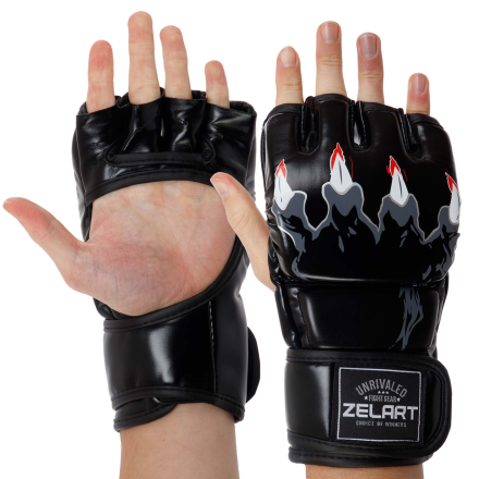 Рукавички для змішаних єдиноборств MMA PU Everlast BO-3207-BK