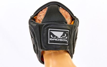 Шолом боксерський з повним захистом шкіряний Bad Boy Spider VL-6622