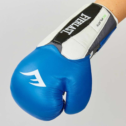 Рукавички боксерські шкіряні Everlast BO-6759-B синій-чорний