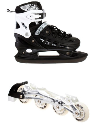 Ролики+ледовая платформа 2 в 1 Scale Sport Duo черные