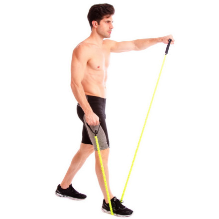 Еспандер трубчастий для фітнесу з ручками у захисному рукаві 120см SP-Sport CE6502-Y жовтий