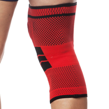 Наколінник бандаж із силіконовим кільцем MUTE 9065 1шт червоний-чорний 