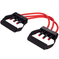 Еспандер трубчастий з ручками для фітнесу 30LB SP-Sport 8021-30 70см навантаження 13,5 кг червоний