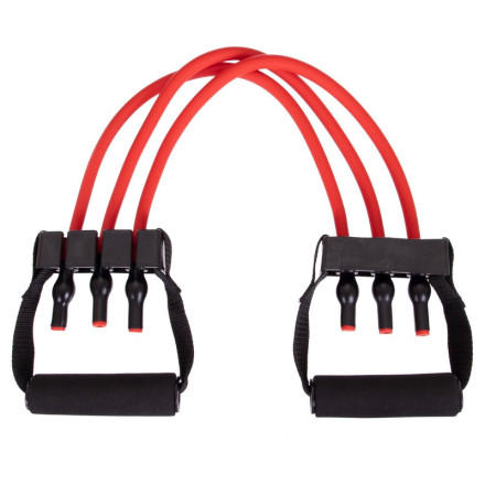 Еспандер трубчастий з ручками для фітнесу 30LB SP-Sport 8021-30 70см навантаження 13,5 кг червоний