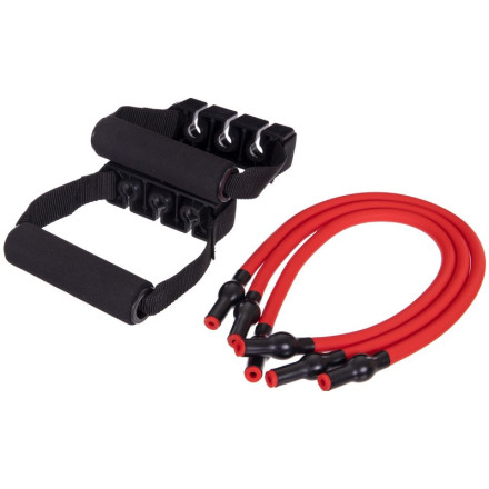 Еспандер трубчастий з ручками для фітнесу 30LB SP-Sport 8021-30 70см навантаження 13,5 кг червоний