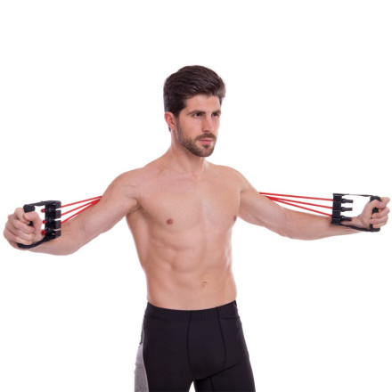 Еспандер трубчастий з ручками для фітнесу 30LB SP-Sport 8021-30 70см навантаження 13,5 кг червоний