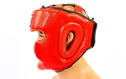 Шолом боксерський з повним захистом шкіряний Twins VL-6630-R