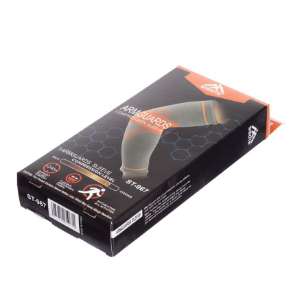 Налокітник компресійний SIBOTE ST-967 1шт сірий-жовтогарячий