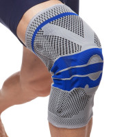 Наколінник бандаж із силіконовим кільцем MUTE 9065 1шт сірий-синій