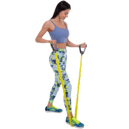 Еспандер трубчастий з ручками в захисному рукаві Zelart FI-2595 122см навантаження 2,2 кг-5,4 кг