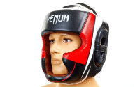 Шлем боксерский с полной защитой Кожа VENUM BO-5239-BKW