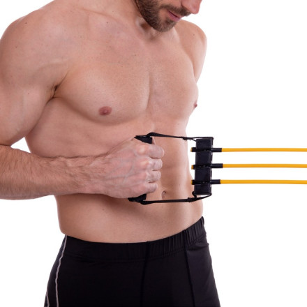 Еспандер трубчастий з ручками з фіксатором дверей SP-Sport 8021-4 навантаження-18кг довжина-80см жовтий