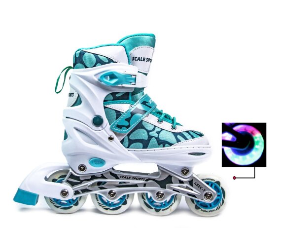 Роликовые коньки Scale Sport SC-601B мятно-белые 