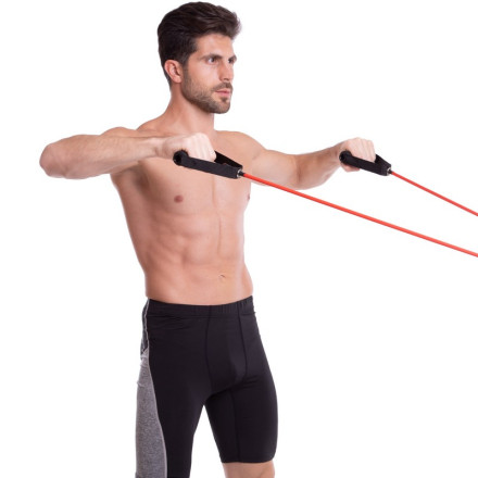 Еспандер трубчастий з ручками з фіксатором дверей SP-Sport FI-2659-R навантаження-13,5кг довжина-120см червоний