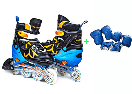 Роликові ковзани Scale Sport SC-601C чорно-жовтогарячі