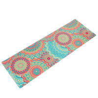 Замшевий Килимок для йоги Record FI-5662-47 блакитний-помаранчевий