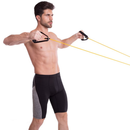 Еспандер трубчастий з ручками з фіксатором дверей SP-Sport FI-2659-Y навантаження-2кг довжина-120см жовтий