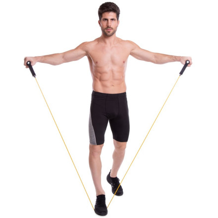 Еспандер трубчастий з ручками з фіксатором дверей SP-Sport FI-2659-Y навантаження-2кг довжина-120см жовтий