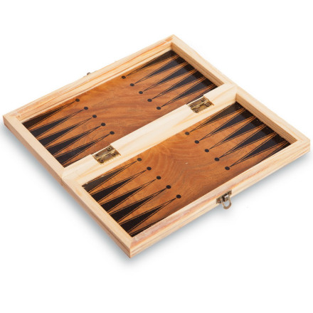 Шахи, шашки, нарди 3 в 1 дерев&#39;яні S2414 20см x 20см