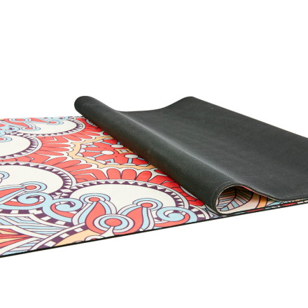 Замшевий Килимок для йоги Record FI-5662-46 червоний-сірий