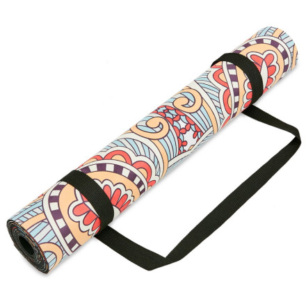 Замшевий Килимок для йоги Record FI-5662-46 червоний-сірий