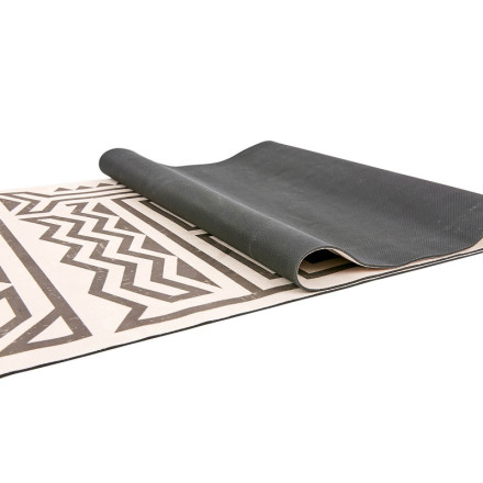 Замшевий Килимок для йоги Record FI-5662-43 сірий-чорний