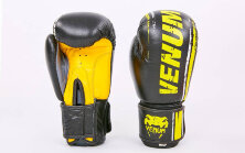 Перчатки боксерские кожаные VENUM MA-6749-Y черный-желтый