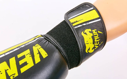 Рукавички шкіряні боксерські VENUM MA-6749-Y чорний-жовтий