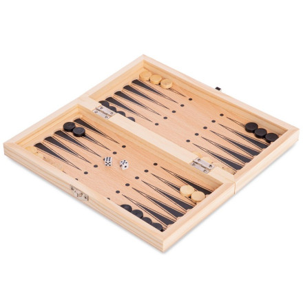 Шахи, шашки, нарди 3 в 1 дерев&#39;яні W7721 24x24см