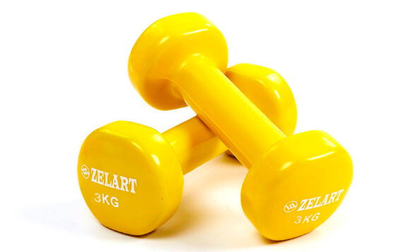 Гантели для фитнеса с виниловым покрытием Zelart Beauty (2x3кг) TA-5225-3