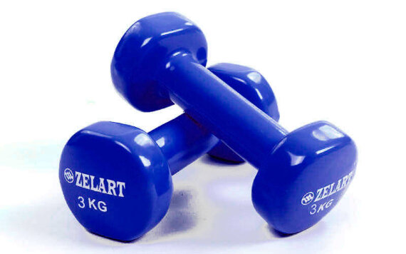 Гантели для фитнеса с виниловым покрытием Zelart Beauty (2x3кг) TA-5225-3