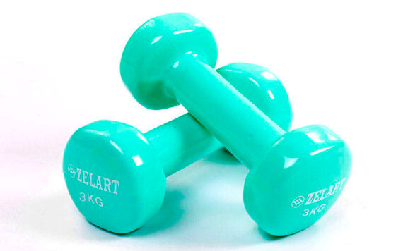 Гантели для фитнеса с виниловым покрытием Zelart Beauty (2x3кг) TA-5225-3