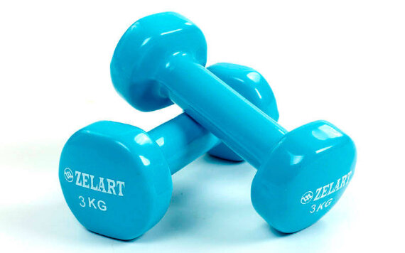 Гантели для фитнеса с виниловым покрытием Zelart Beauty (2x3кг) TA-5225-3