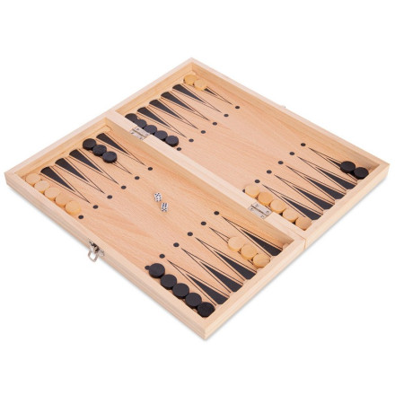 Шахи, шашки, нарди 3 в 1 дерев&#39;яні W7723 34x34см