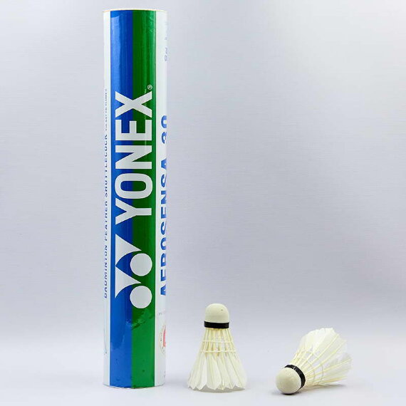 Воланы для бадминтона перьевые (12 шт) Yonex AS-30 AEROSENSA белый