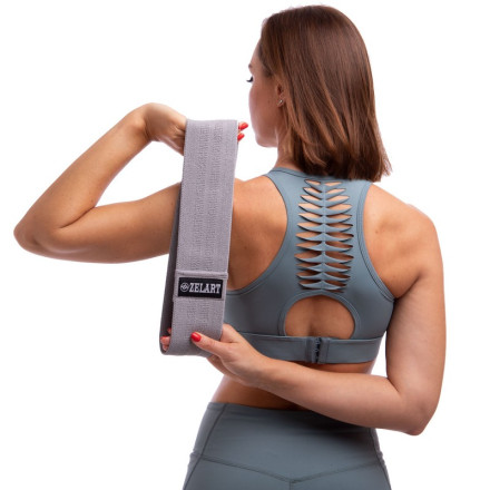 Гумка для фітнесу RESISTANCE LOOP ZELART FI-7200-BL M сірий-чорний