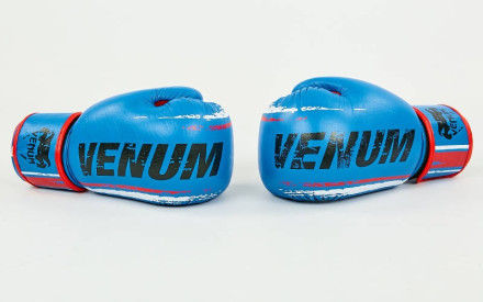 Рукавички шкіряні боксерські VENUM MA-6749-B синій